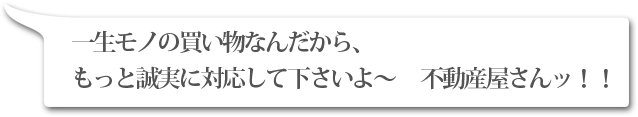 一生モノの買い物なんだから、もっと誠実に対応してくださいよ~ 不動産屋さんッ!! 一生モノの買い物なんだから、もっと誠実に対応してくださいよ~ 不動産屋さんッ!!